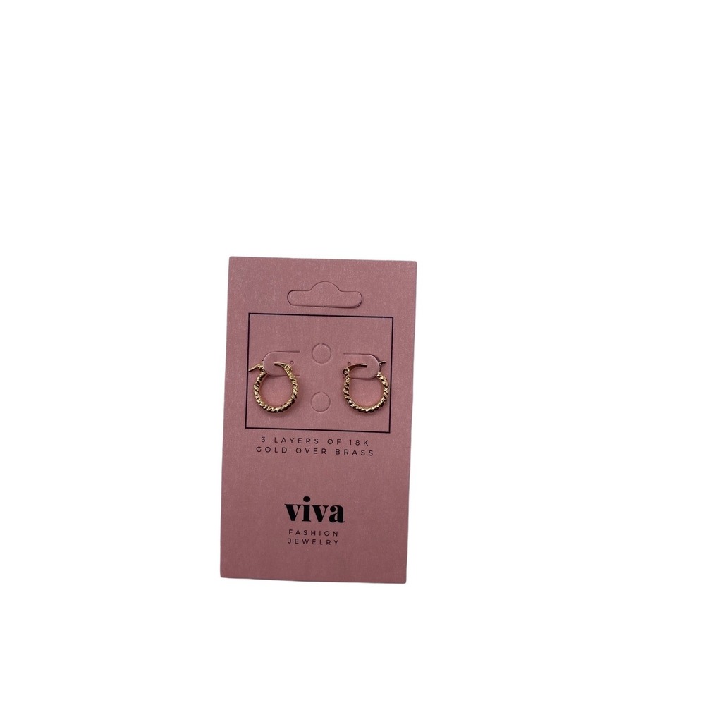 Viva Fashion Jewelry Women's Girls 18K Gold Plated Small‎ 2cm Hoop Earrings